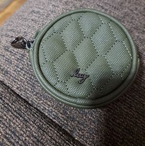 Lug Olive Quilted Coin Pouch Matte luxe
